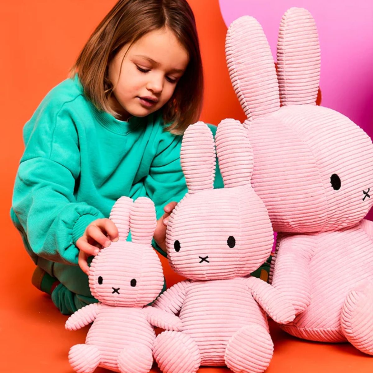 Bon Ton Toys Miffy ECO Corduroy Plush 9 inches - Pink - Eco Friendly and Sustainable